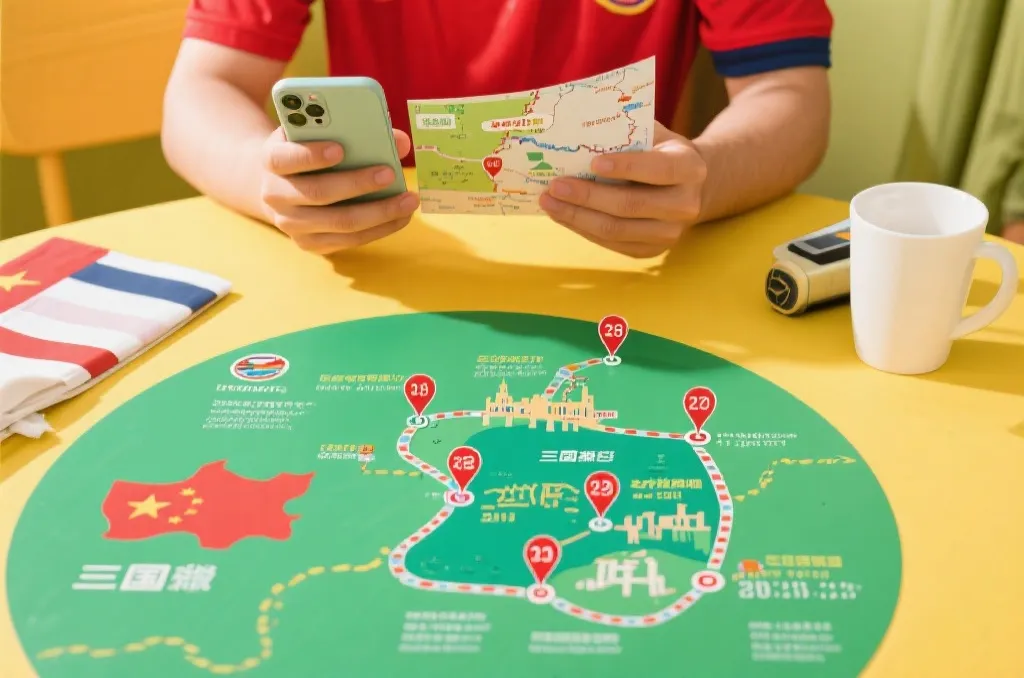 世界杯球迷查看美加墨多城市行程地图
